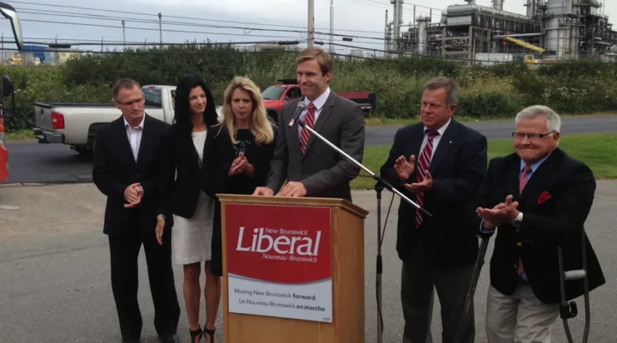 Liberal Leader Campaigns Beside Road That’s Falling Apart