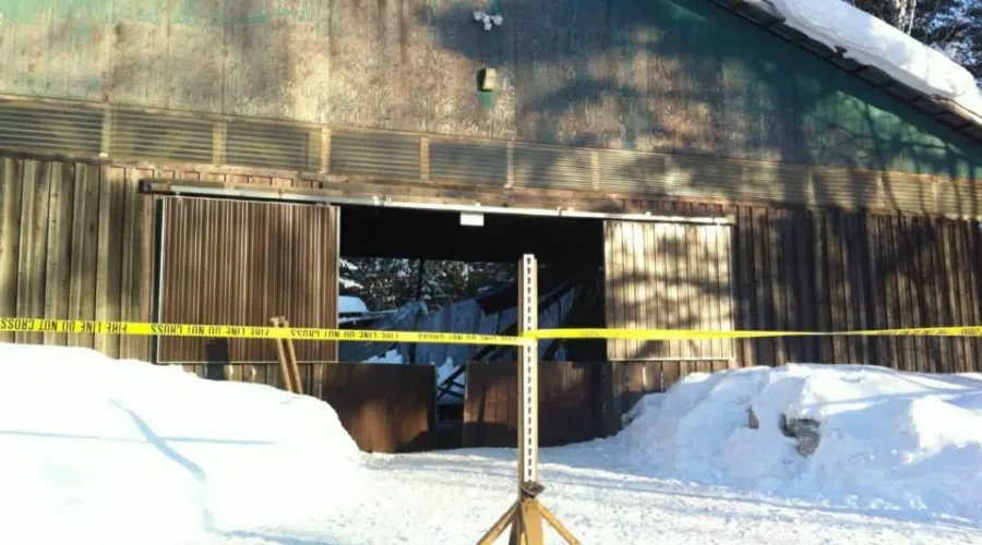 Barn Collapses From Heavy Snow With Horses Still Inside