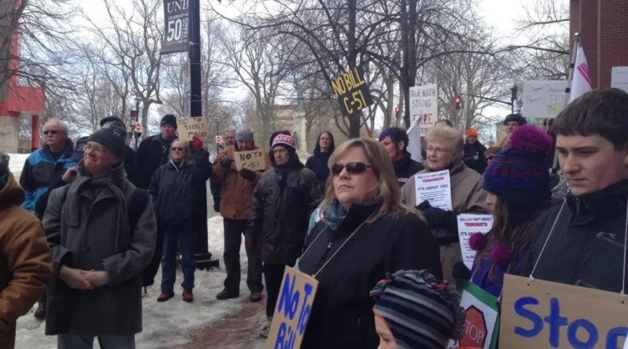 Protestors Gather In Front Of Weston’s Office To Oppose Bill C-51