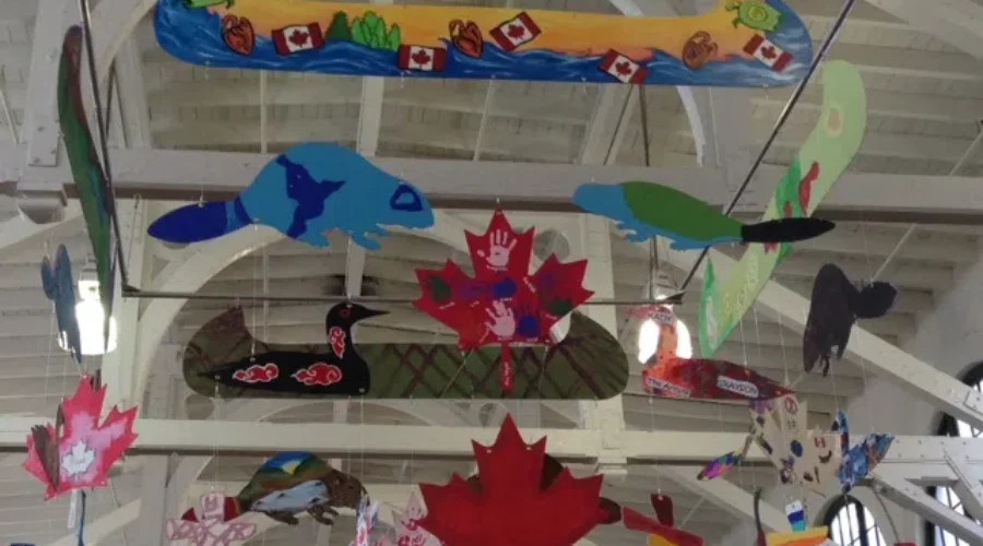 Patriotic Mobiles in the City Market