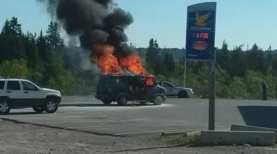 Couple And Their Dog Safe After Van Catches Fire