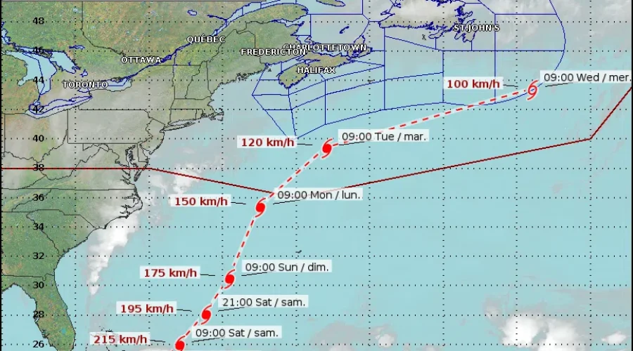 Hurricane Joquin’s Latest Track