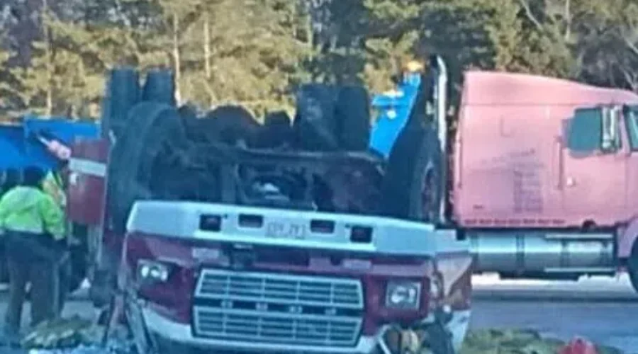 Fire Truck Flips On Way To House Fire
