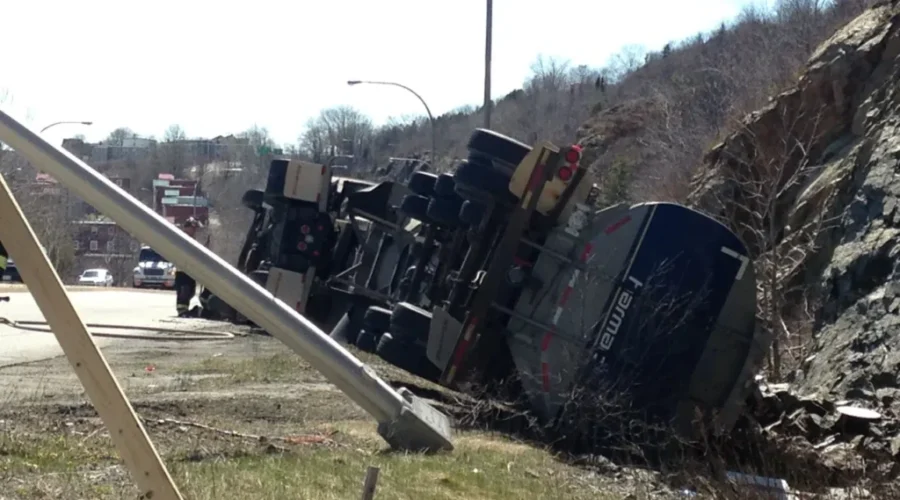 UPDATE: Tanker Flips on Mile One Interchange