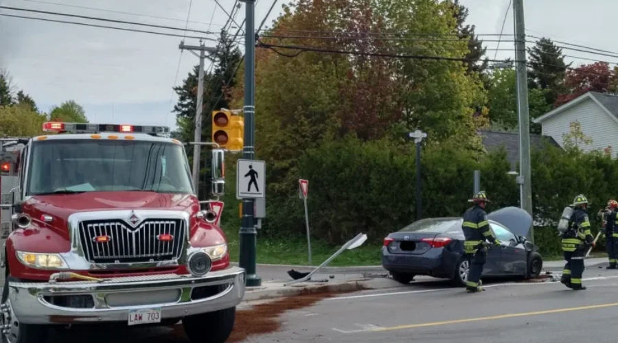 Two-Car Crash Shuts Down Road, Badly Damages Vehicles