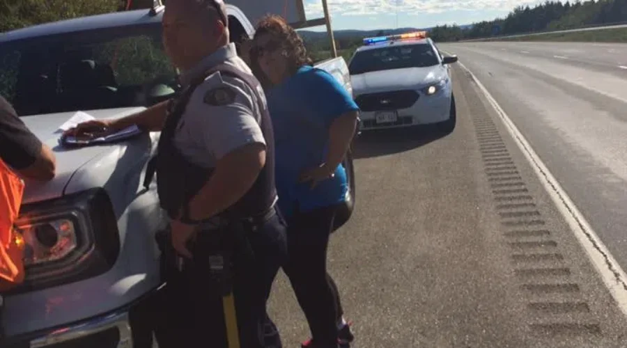 Roadblock In Walk From Saint John To Moncton