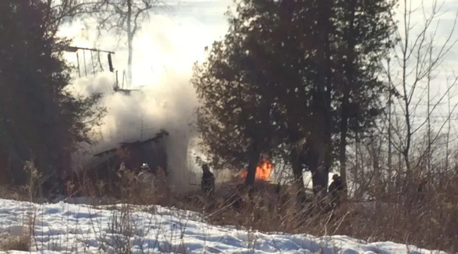 Fire Crews Battle Blaze On Gondola Point Road