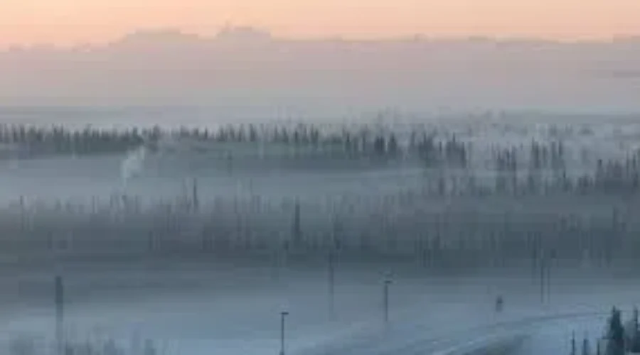 Ice Fog Makes For Treacherous Walking And Driving