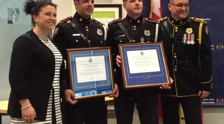 Two Saint John Police Officers Receive Gold Commendation Awards For Bravery