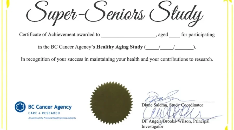 Study Looking For Super Seniors In Canada