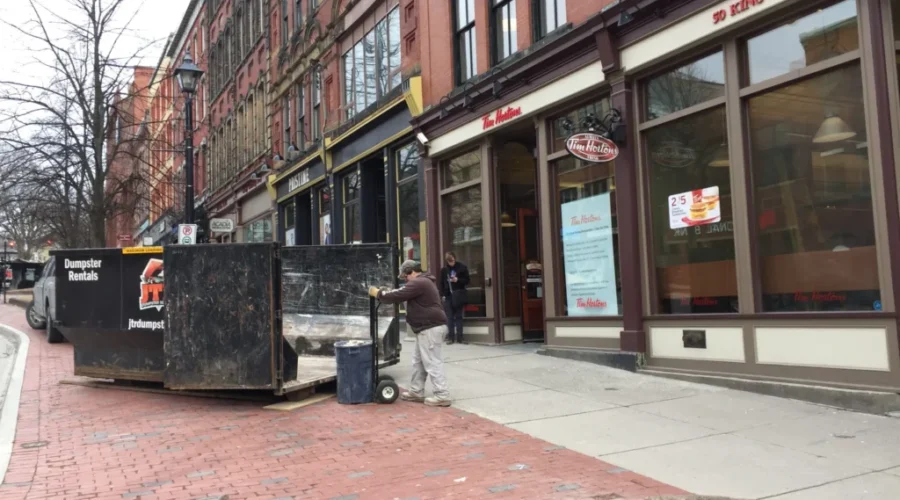 Two Dumpsters Signal Construction Activity On King Street