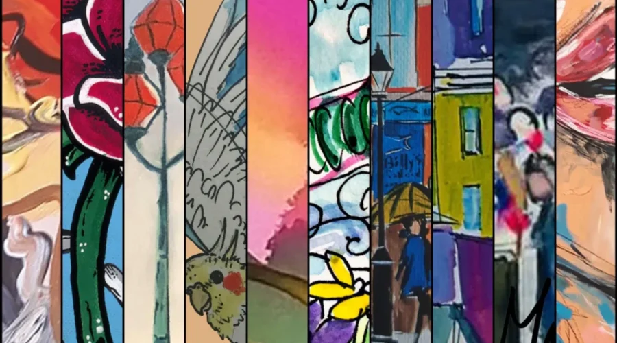 Banners Featuring Local Art Brighten Two Streets