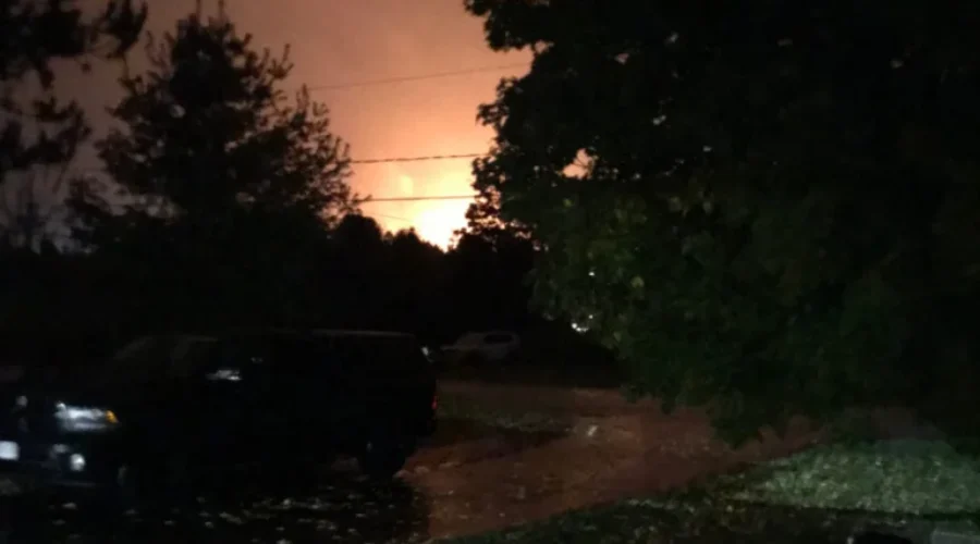 Barn Fire Lights Up The Sky