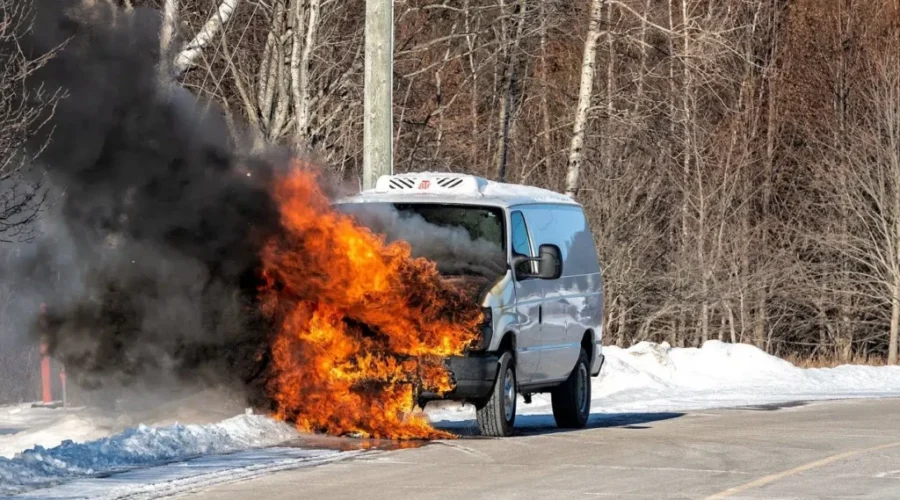 Van Fire In Quispamsis