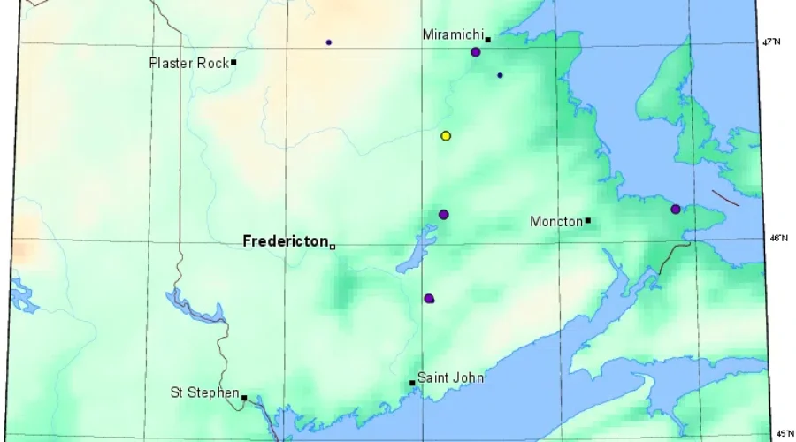 Earthquake Recorded In Central NB