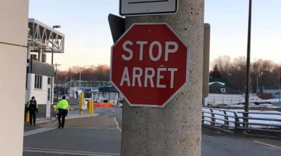 Controversial Stop Sign At Canada/U.S. Border Being Criticized By Locals