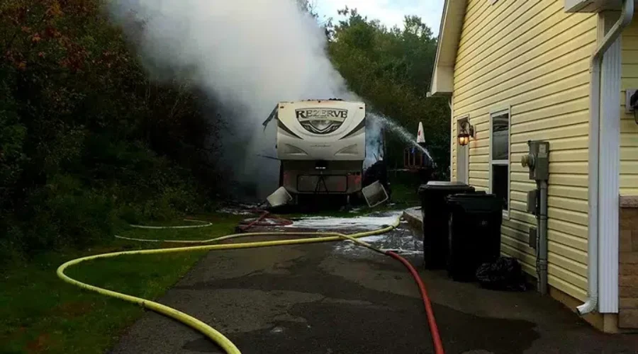 Fifth-Wheel Trailer Fire In Hampton
