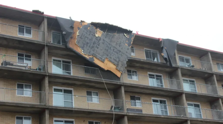 UPDATE: Two Buildings Evacuated After High Winds Damage Roofs