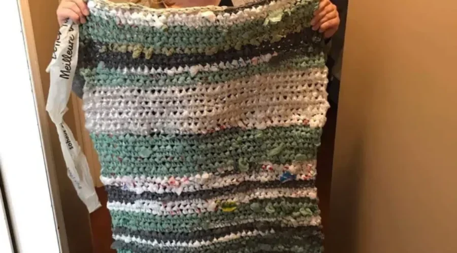 Rothesay Business Owner Crochets Mats From Plastic Bags