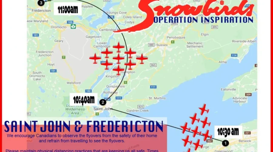 Snowbirds To Fly Over New Brunswick Sunday Morning