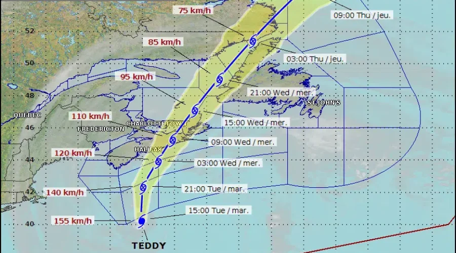 Gusting Winds And Rain In Forecast For Province As Teddy Moves On