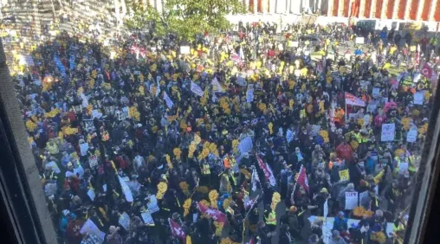 Huge CUPE Protest At N.B. Legislature