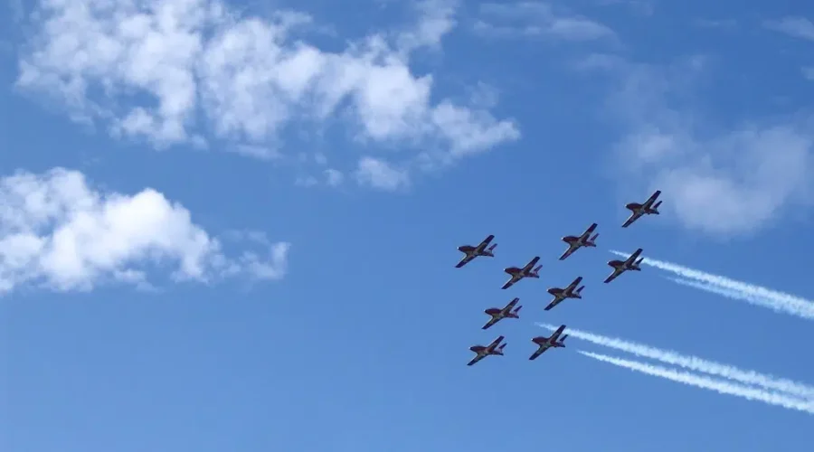 Flyover By Canadian Forces Snowbirds In Greater Moncton