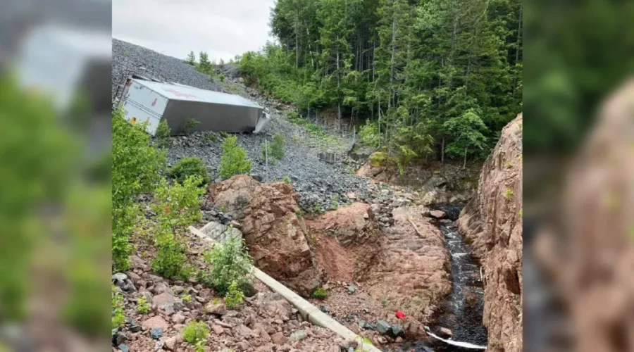 Two Taken To Hospital After Tractor-Trailer Rollover
