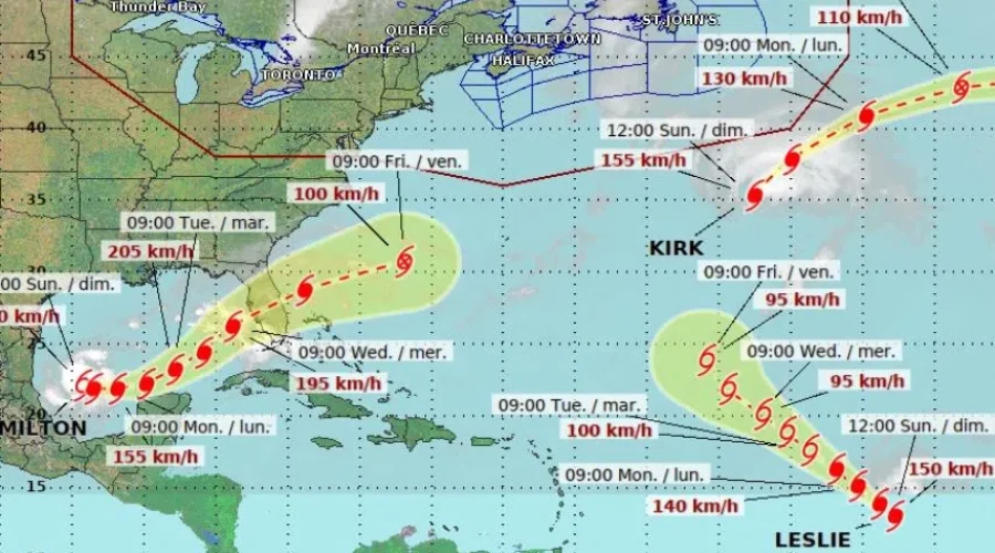 3 storms brewing in Atlantic expected to miss Canada