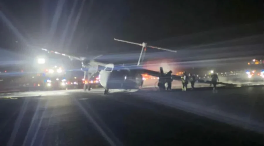 Blown tire leads to fiery landing at Halifax airport over holidays