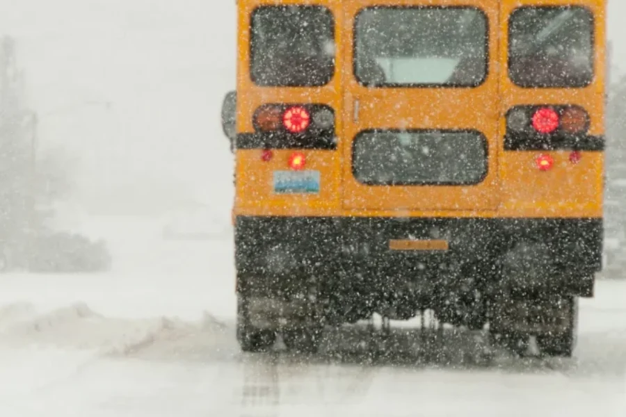 Late buses due to snowy conditions