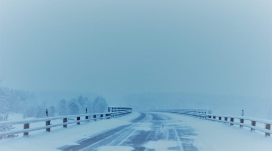 Snowfall creating slick driving conditions