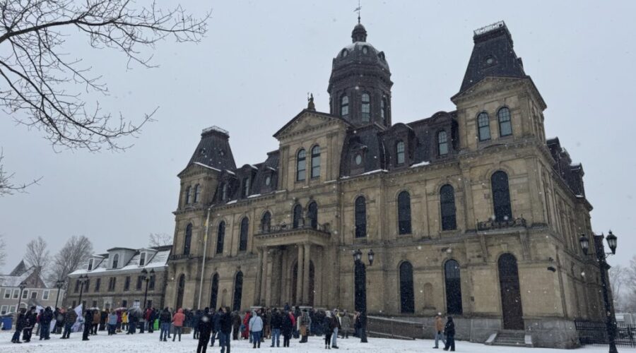 Over 100 rally opposing provincial vet service cuts