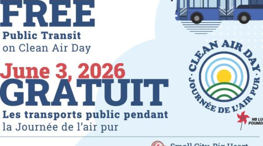 City of Saint John, the Saint John Transit Commission and Saint John Accessible Transit celebrates Clean Air Day with free transit